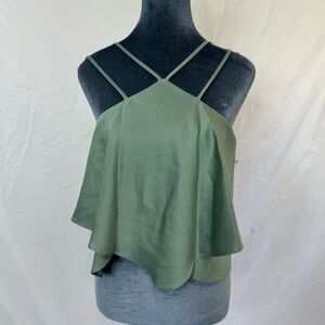 NWT Bailey 44 Green Satin Kierra Top, Size Medium